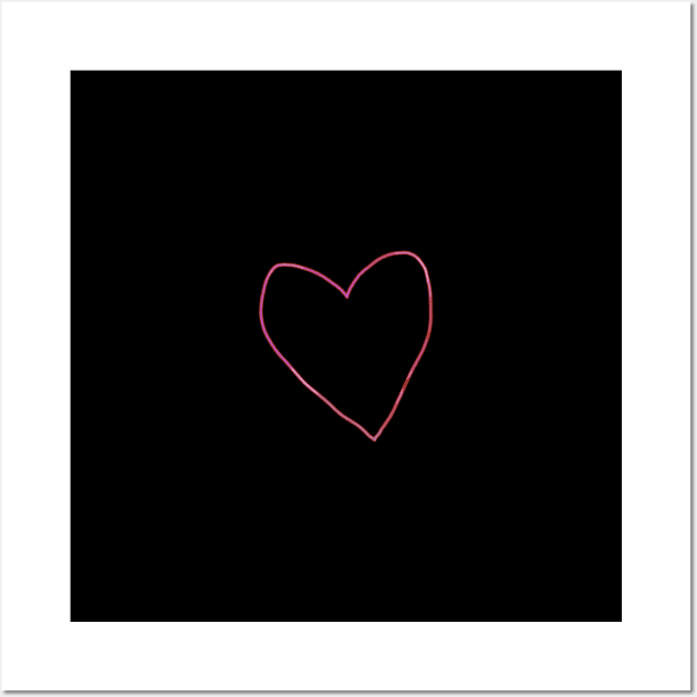 Small Pink Love Heart Minimal Line Wall Art by ellenhenryart